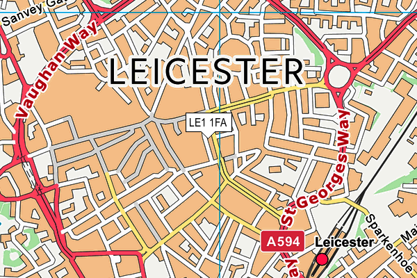 LE1 1FA map - OS VectorMap District (Ordnance Survey)