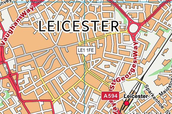 LE1 1FE map - OS VectorMap District (Ordnance Survey)
