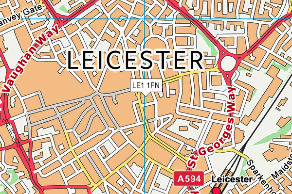 LE1 1FN map - OS VectorMap District (Ordnance Survey)