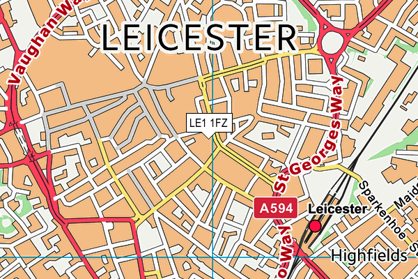 LE1 1FZ map - OS VectorMap District (Ordnance Survey)