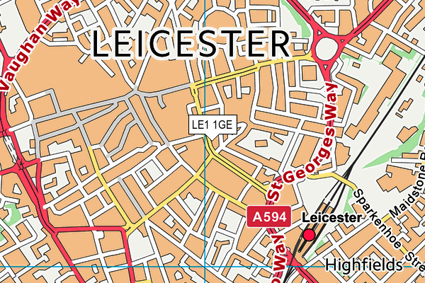 LE1 1GE map - OS VectorMap District (Ordnance Survey)