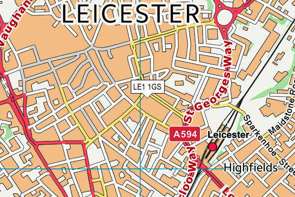 LE1 1GS map - OS VectorMap District (Ordnance Survey)