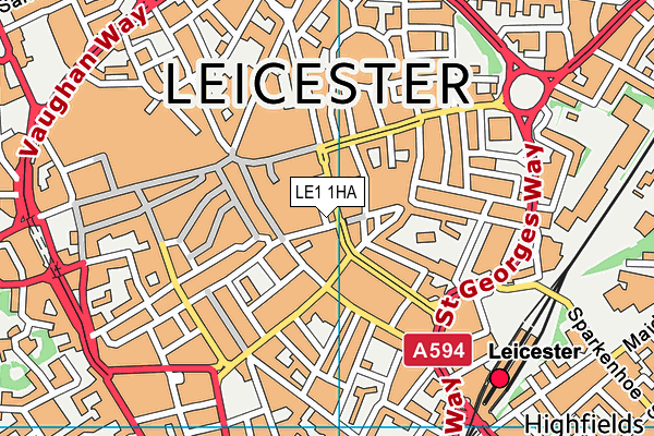 LE1 1HA map - OS VectorMap District (Ordnance Survey)