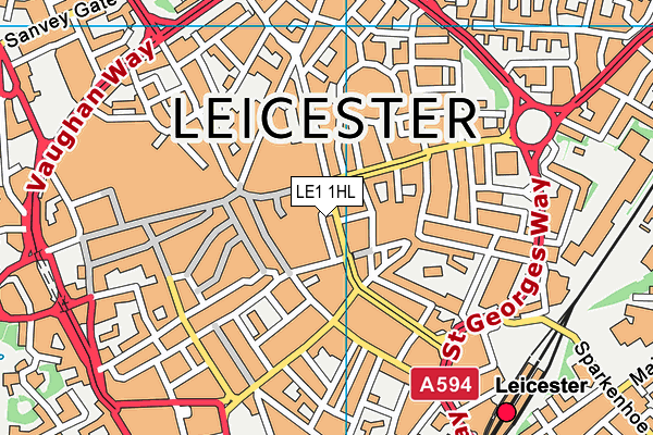 LE1 1HL map - OS VectorMap District (Ordnance Survey)