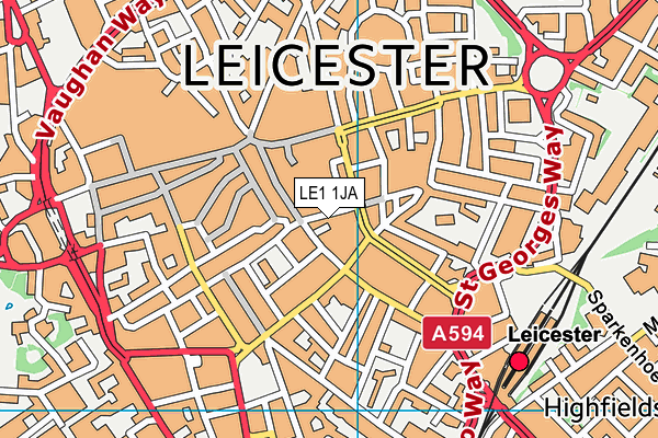 LE1 1JA map - OS VectorMap District (Ordnance Survey)