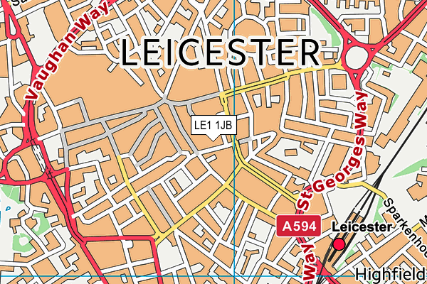LE1 1JB map - OS VectorMap District (Ordnance Survey)