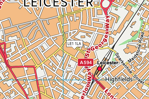 LE1 1LA map - OS VectorMap District (Ordnance Survey)