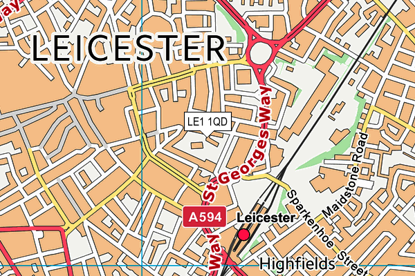 LE1 1QD map - OS VectorMap District (Ordnance Survey)