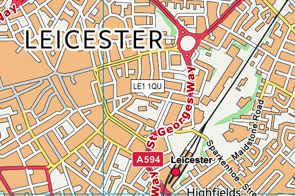 LE1 1QU map - OS VectorMap District (Ordnance Survey)