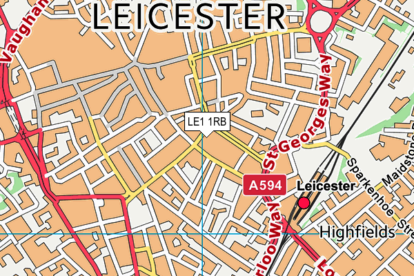 LE1 1RB map - OS VectorMap District (Ordnance Survey)