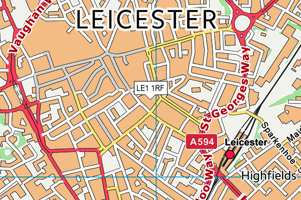 LE1 1RF map - OS VectorMap District (Ordnance Survey)