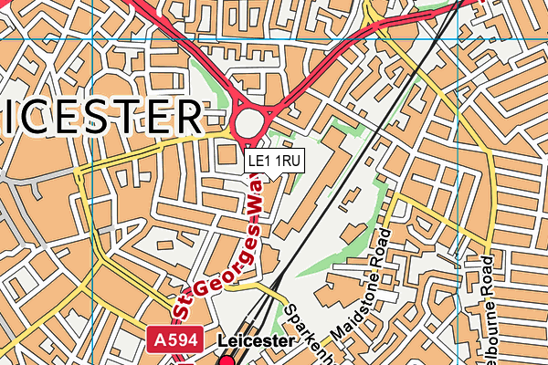 LE1 1RU map - OS VectorMap District (Ordnance Survey)