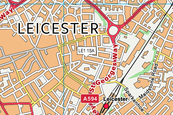 LE1 1SA map - OS VectorMap District (Ordnance Survey)