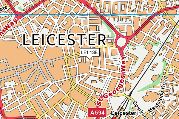 LE1 1SB map - OS VectorMap District (Ordnance Survey)