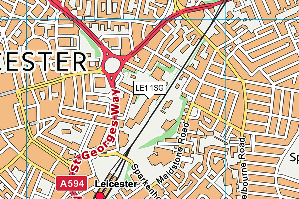 LE1 1SG map - OS VectorMap District (Ordnance Survey)