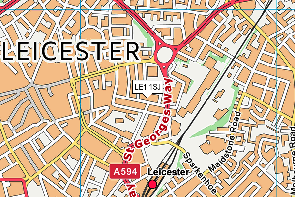 LE1 1SJ map - OS VectorMap District (Ordnance Survey)