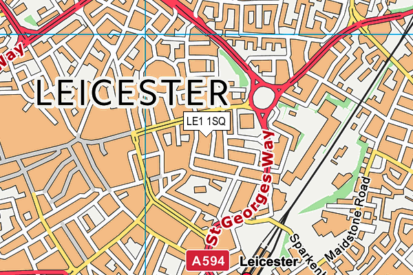 LE1 1SQ map - OS VectorMap District (Ordnance Survey)