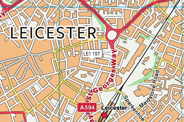 LE1 1ST map - OS VectorMap District (Ordnance Survey)