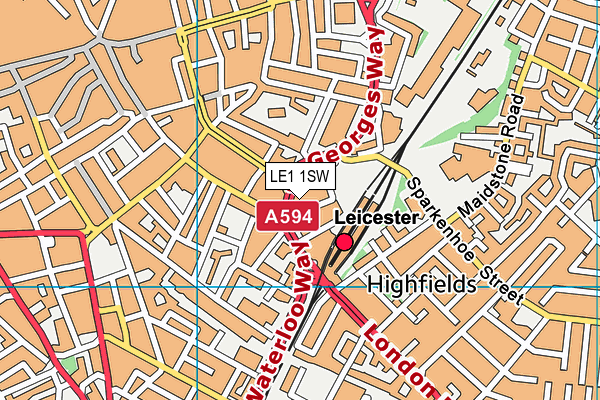 LE1 1SW map - OS VectorMap District (Ordnance Survey)