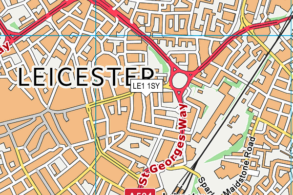 LE1 1SY map - OS VectorMap District (Ordnance Survey)