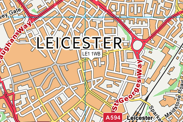 LE1 1WB map - OS VectorMap District (Ordnance Survey)