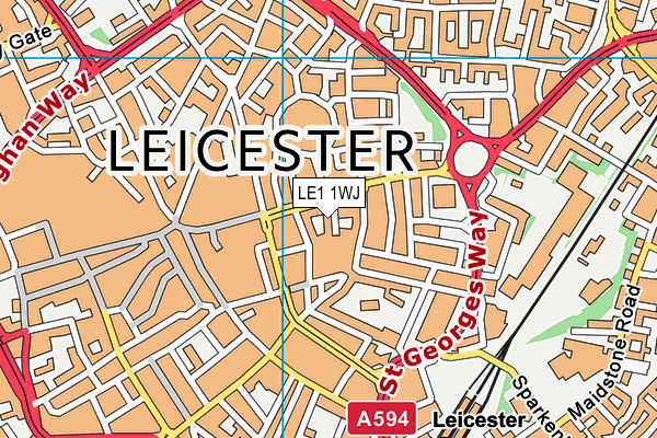 LE1 1WJ map - OS VectorMap District (Ordnance Survey)