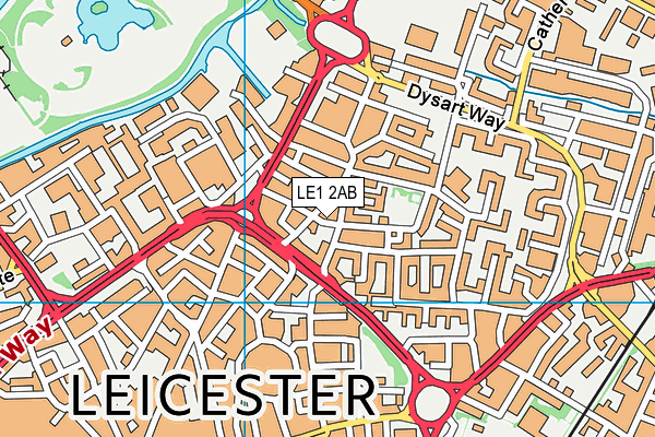 LE1 2AB map - OS VectorMap District (Ordnance Survey)