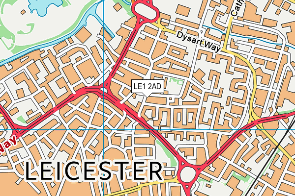 LE1 2AD map - OS VectorMap District (Ordnance Survey)