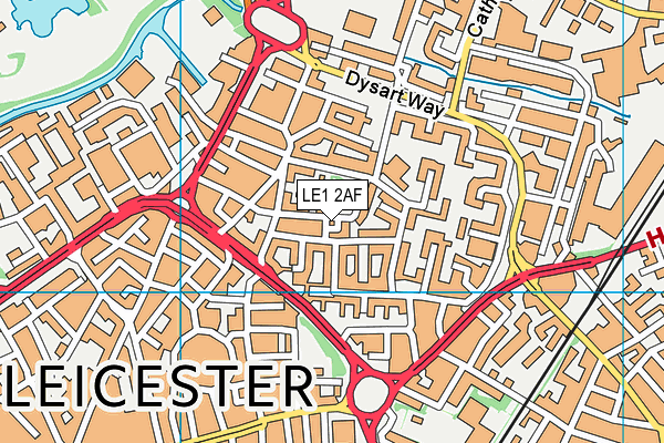 LE1 2AF map - OS VectorMap District (Ordnance Survey)