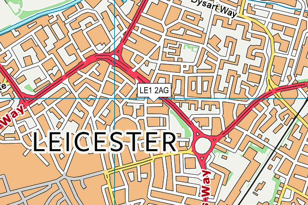 LE1 2AG map - OS VectorMap District (Ordnance Survey)