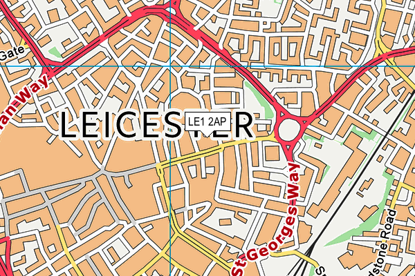 LE1 2AP map - OS VectorMap District (Ordnance Survey)