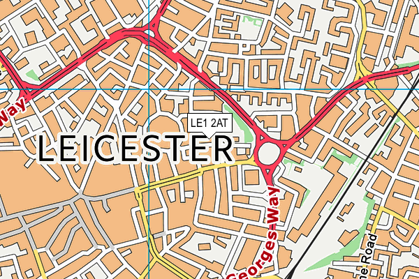 LE1 2AT map - OS VectorMap District (Ordnance Survey)