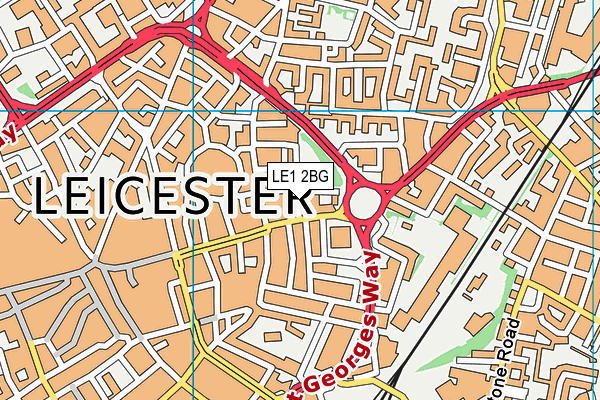 LE1 2BG map - OS VectorMap District (Ordnance Survey)