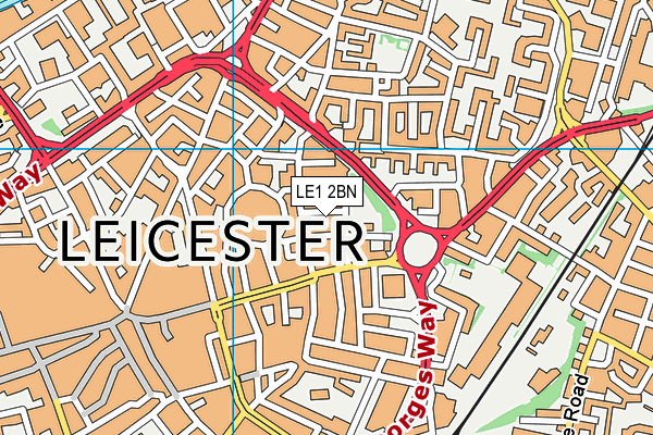 LE1 2BN map - OS VectorMap District (Ordnance Survey)