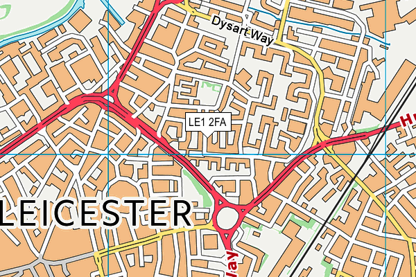 LE1 2FA map - OS VectorMap District (Ordnance Survey)