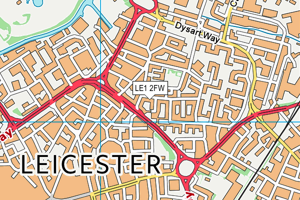 LE1 2FW map - OS VectorMap District (Ordnance Survey)