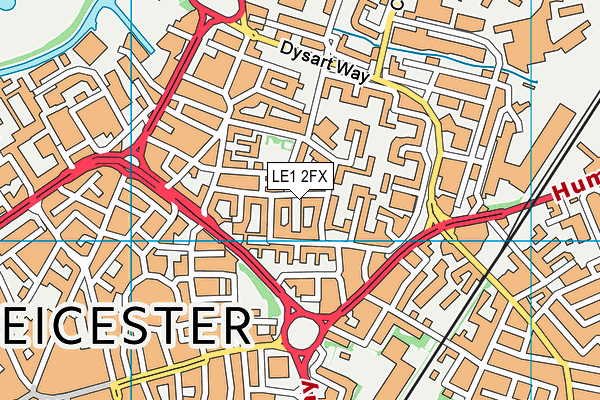 LE1 2FX map - OS VectorMap District (Ordnance Survey)