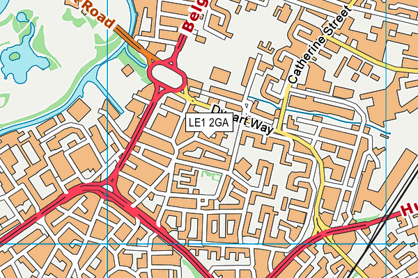 LE1 2GA map - OS VectorMap District (Ordnance Survey)