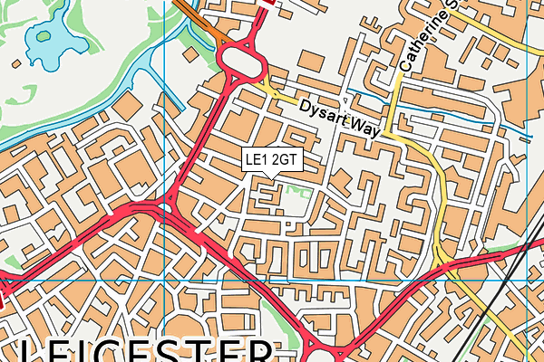 LE1 2GT map - OS VectorMap District (Ordnance Survey)