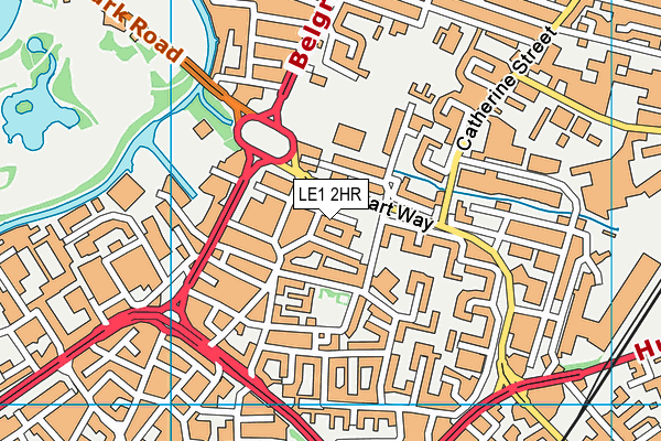 St Matthews Cruyff Court map (LE1 2HR) - OS VectorMap District (Ordnance Survey)