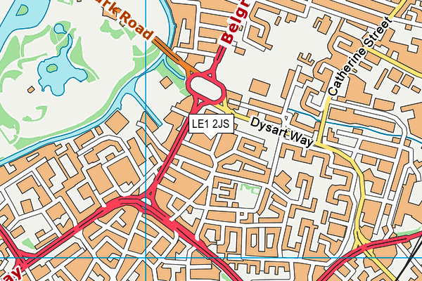 LE1 2JS map - OS VectorMap District (Ordnance Survey)