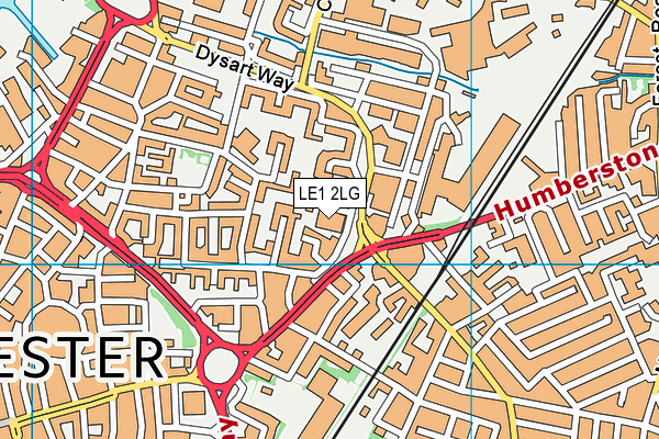 LE1 2LG map - OS VectorMap District (Ordnance Survey)