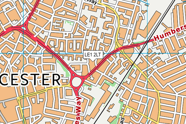 LE1 2LT map - OS VectorMap District (Ordnance Survey)