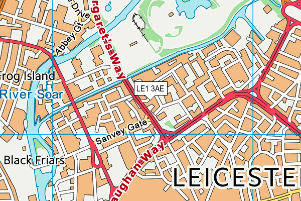 LE1 3AE map - OS VectorMap District (Ordnance Survey)