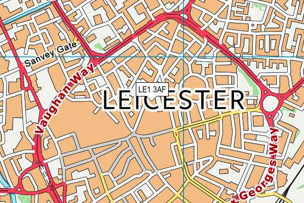 LE1 3AF map - OS VectorMap District (Ordnance Survey)