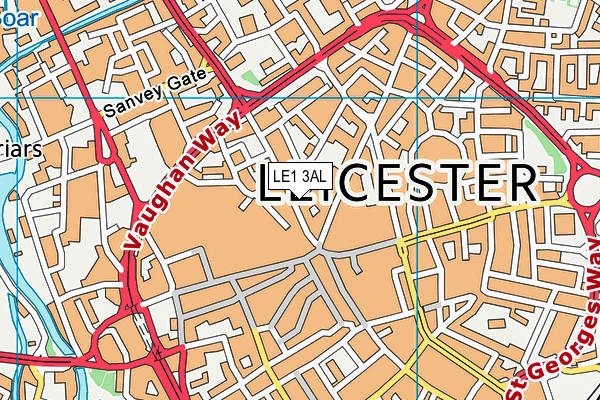 LE1 3AL map - OS VectorMap District (Ordnance Survey)
