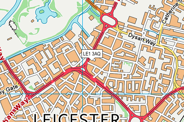 LE1 3AQ map - OS VectorMap District (Ordnance Survey)