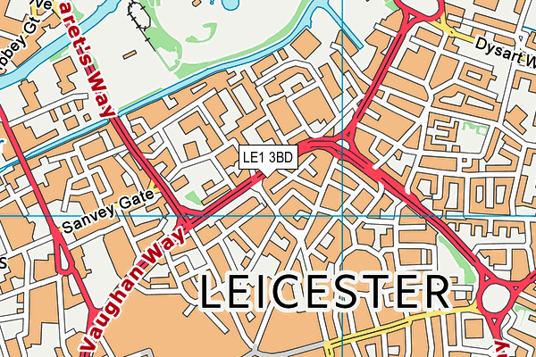 LE1 3BD map - OS VectorMap District (Ordnance Survey)