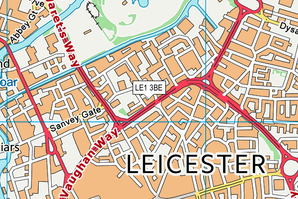 LE1 3BE map - OS VectorMap District (Ordnance Survey)