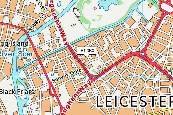 LE1 3BX map - OS VectorMap District (Ordnance Survey)